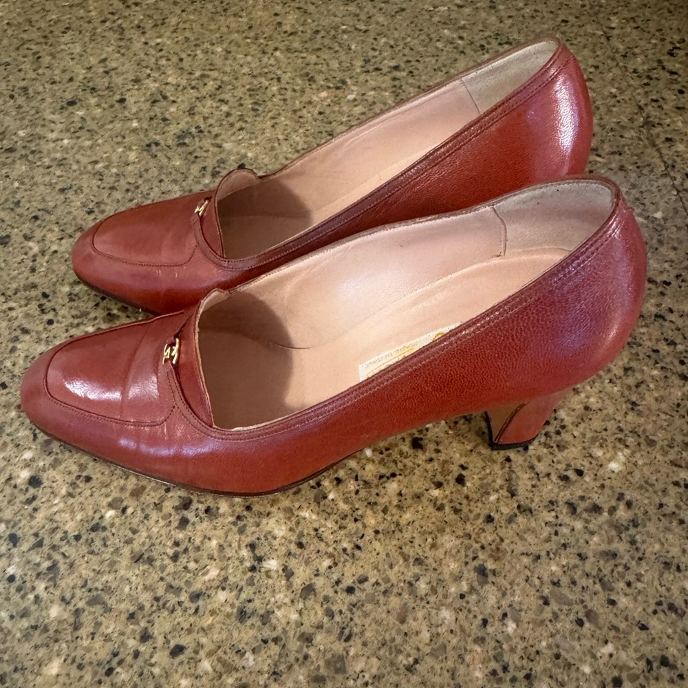 Gucci Vintage Women's Rich Brown Leather Heels - Picture 4 of 10